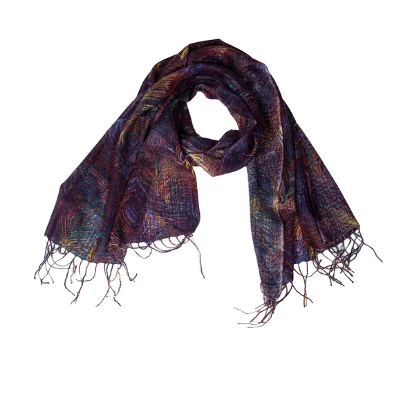 BEYMEN BLUE, PURPLE, YELLOW, GOLDEN ROD PALANKIN SCARFWOMENS SIZE 170X50